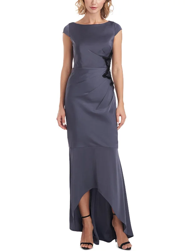 Womens Satin Maxi Evening Dress