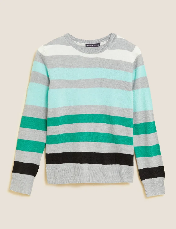 Supersoft Striped Crew Neck Jumper