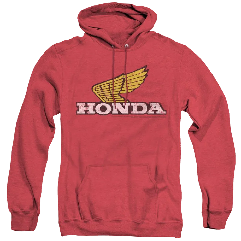 Honda Yellow Wing Logo - Heather Pullover Hoodie