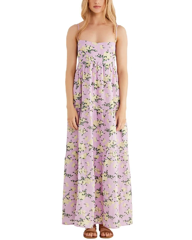 Rumer Lilac Floral Linen Maxi Dress