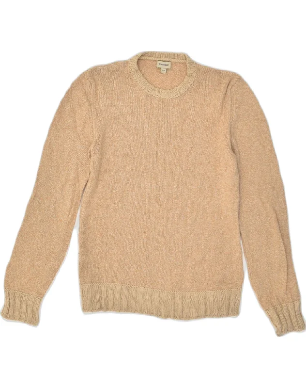 HENRY COTTONS Womens Crew Neck Jumper Sweater IT 46 Large Beige Wool