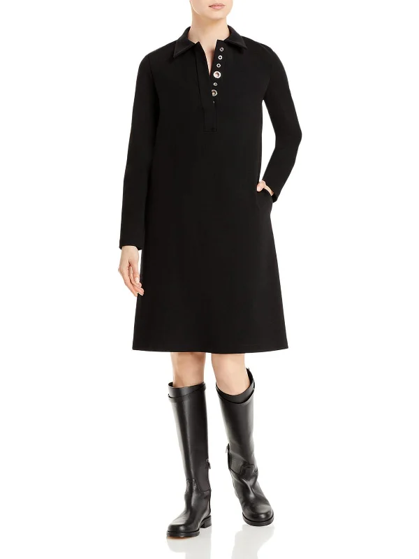 Marisa Womens Grommet Long Sleeves Shift Dress