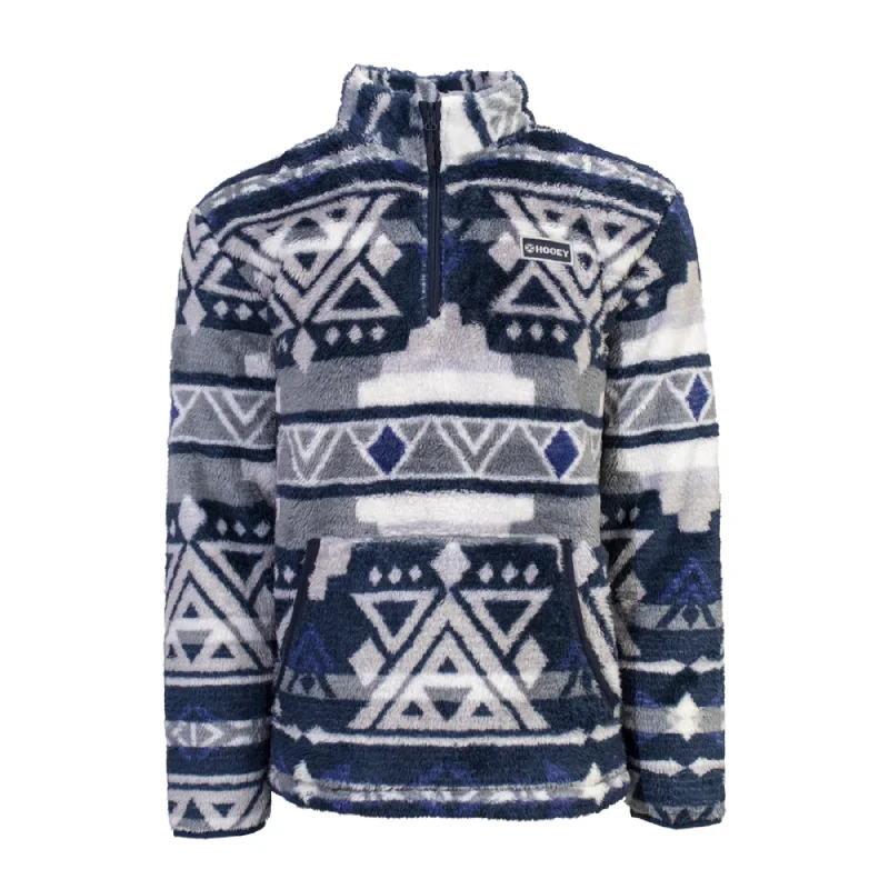 Hooey Men's Aztec Fleece Navy & Grey Pullover HFP009NV