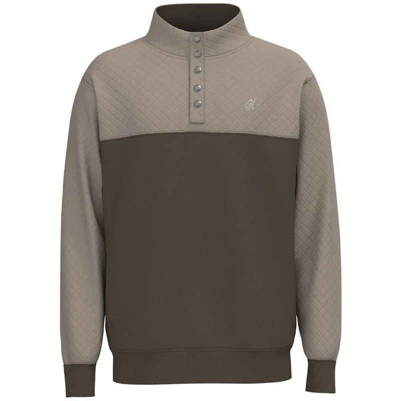 Hooey Men's Stevie Green & Tan Quilted Pullover HH1248GRTN