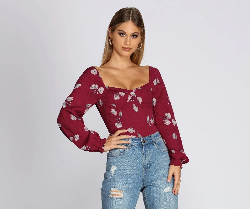 Floral Sweetheart Top