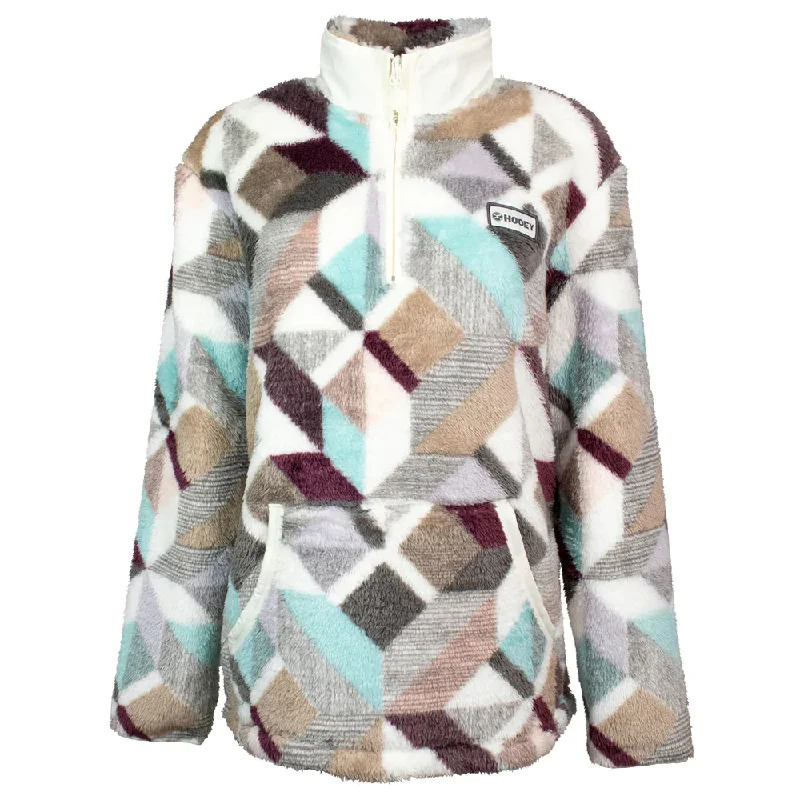 Hooey Ladies Geometric Cream Fleece Pullover HFP006CRPR