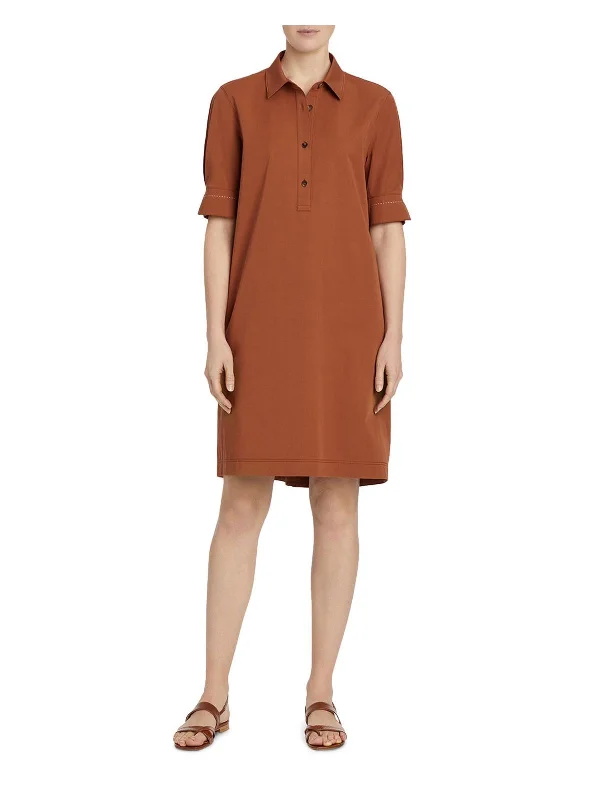 Wyman Womens Woven Polo Shirtdress