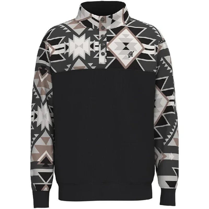 Hooey Men's Stevie Aztec Black & White Pullover HH1248BKAZ