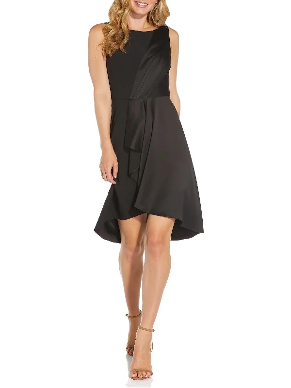 Womens Satin Hi-Low Cocktail and Party Dress