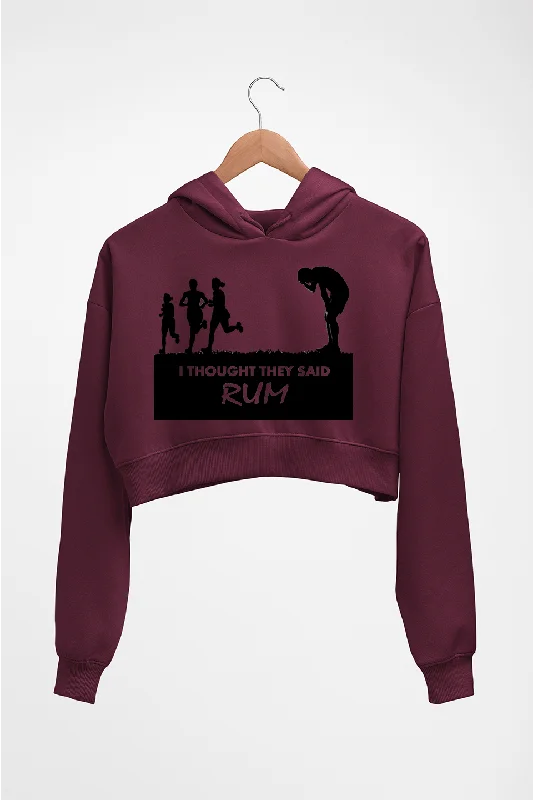 Rum Funny Crop HOODIE FOR WOMEN