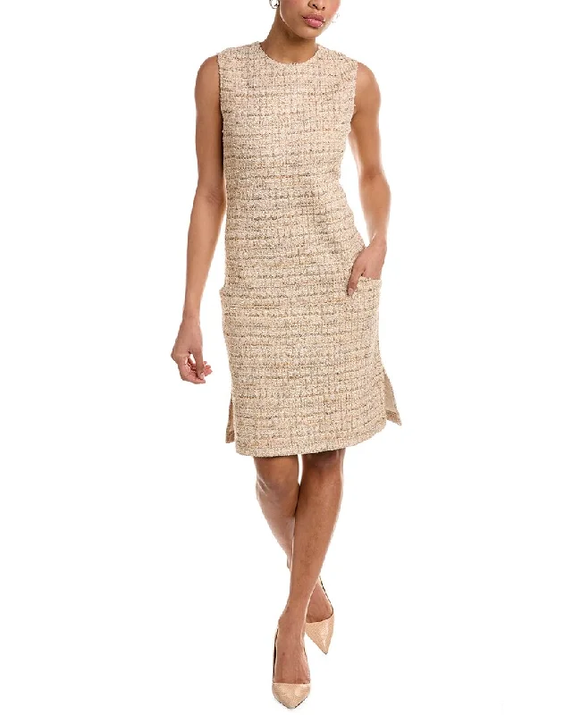 St. John Float Tweed Linen-Blend Dress