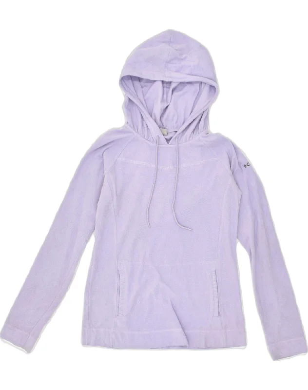 COLUMBIA Womens Fleece Hoodie Jumper UK 10 Small Purple Polyester