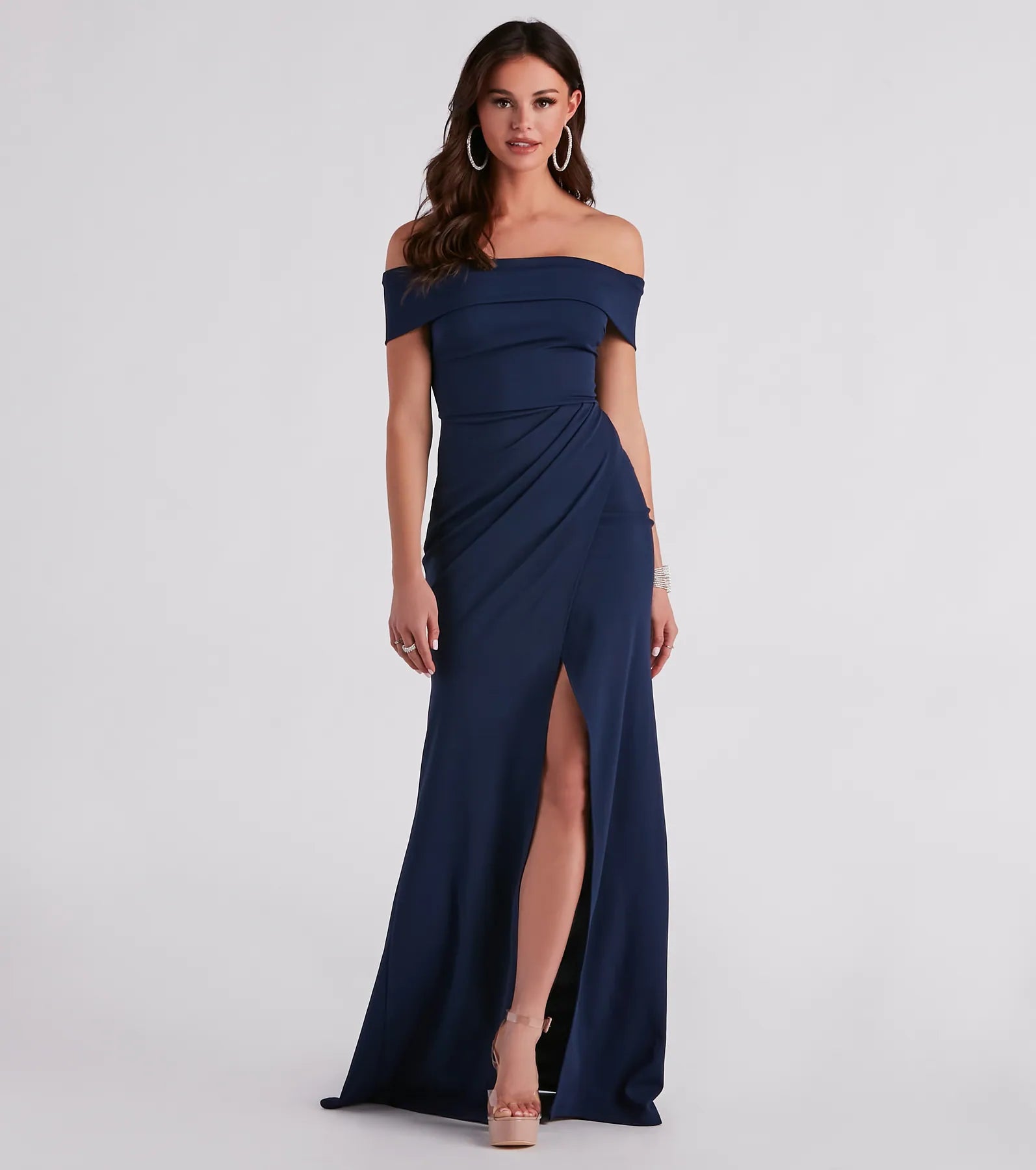 Alina Off-The-Shoulder Mermaid Wrap Dress