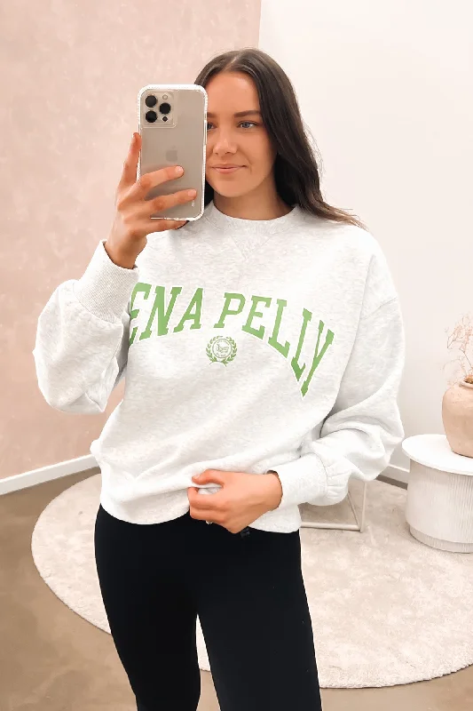 Collegiate Logo Sweater Nile Green White Marle