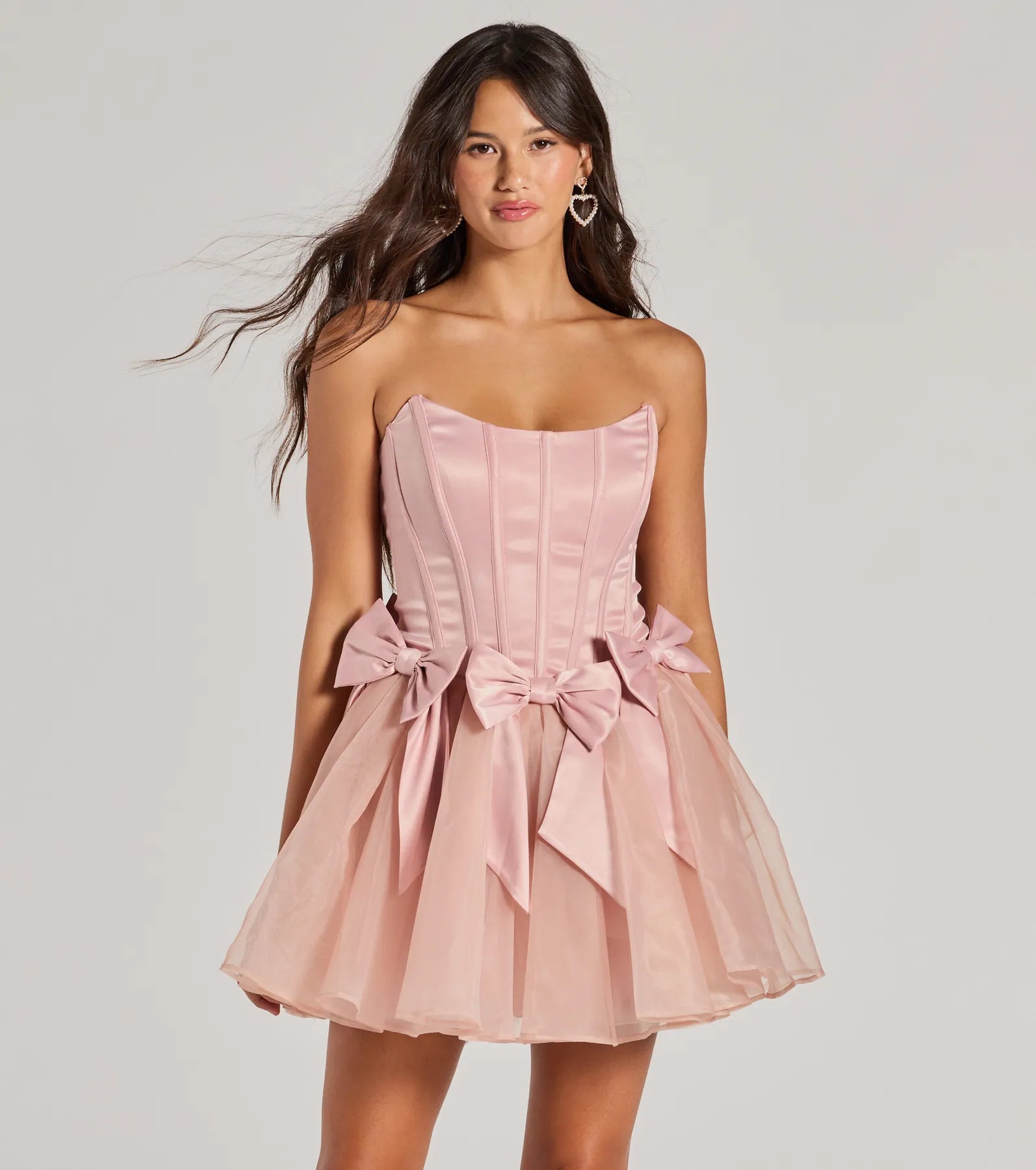 Jaimie Strapless Corset Bow A-Line Party Dress