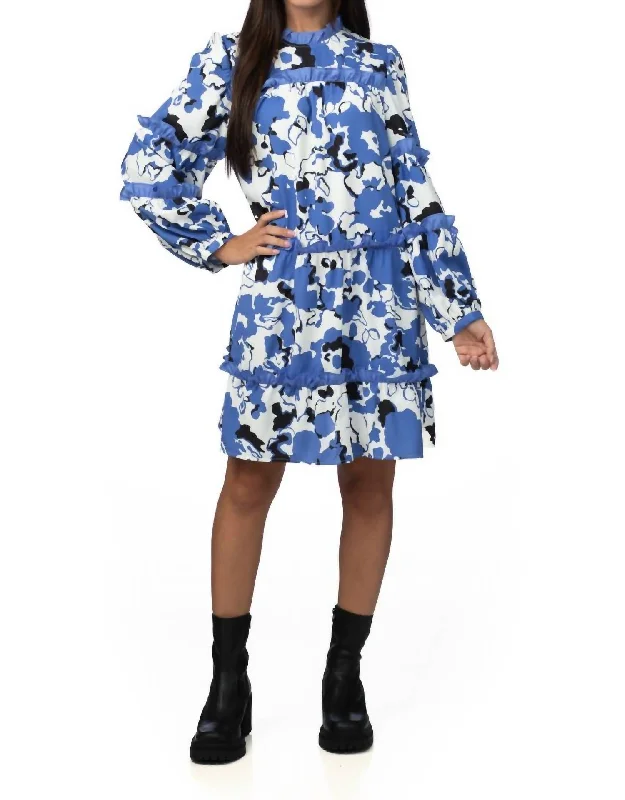 Darby Dress in Indigo Blooms