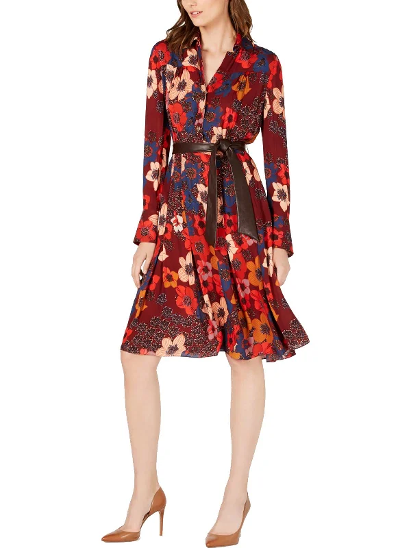 Brinx Womens Floral Print Office Wear to Work Dress