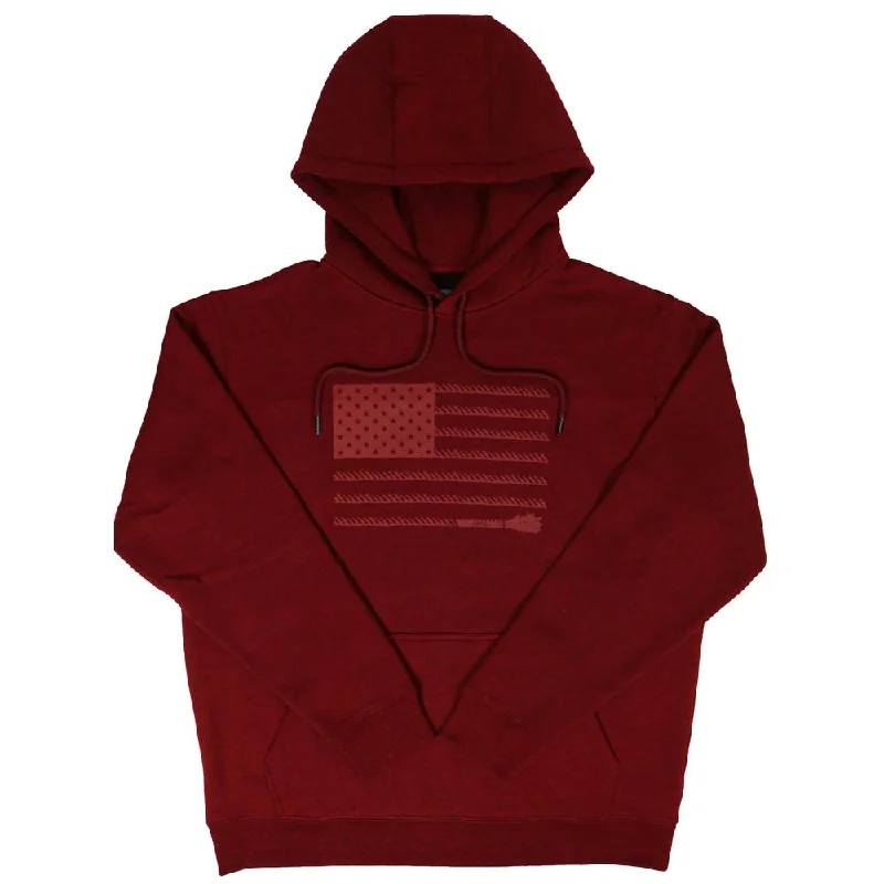 Hooey Men's "Liberty Roper" Red Heather Rope Flag Hoodie HH1178RD