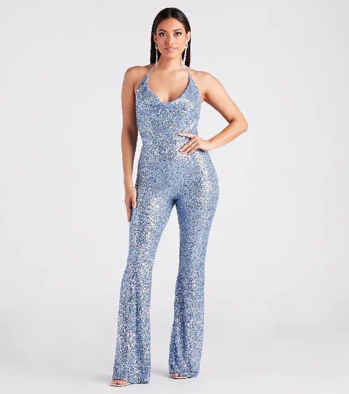 Dance Floor Diva Sequin Backless Jumpsuit