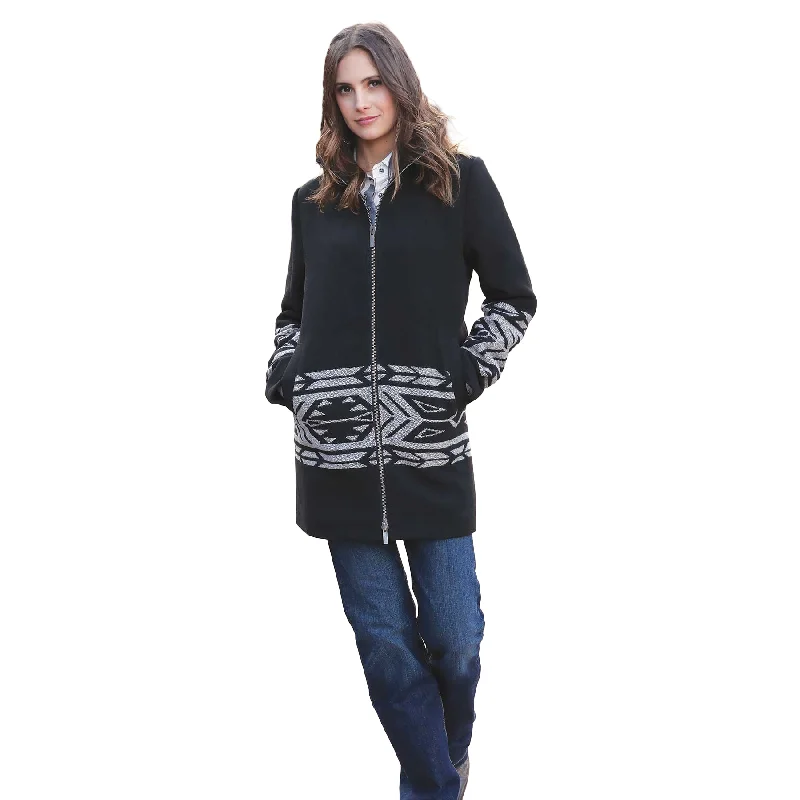 Cruel Denim Ladies Black Aztec Pattern Walking Coat Jacket CWJ7478001