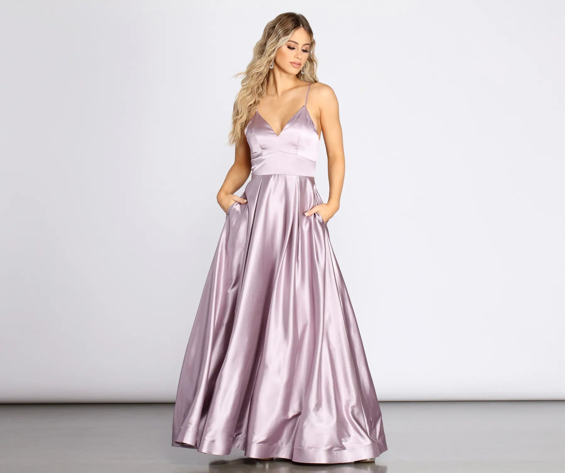 Idina Satin Lace Up Ball Gown