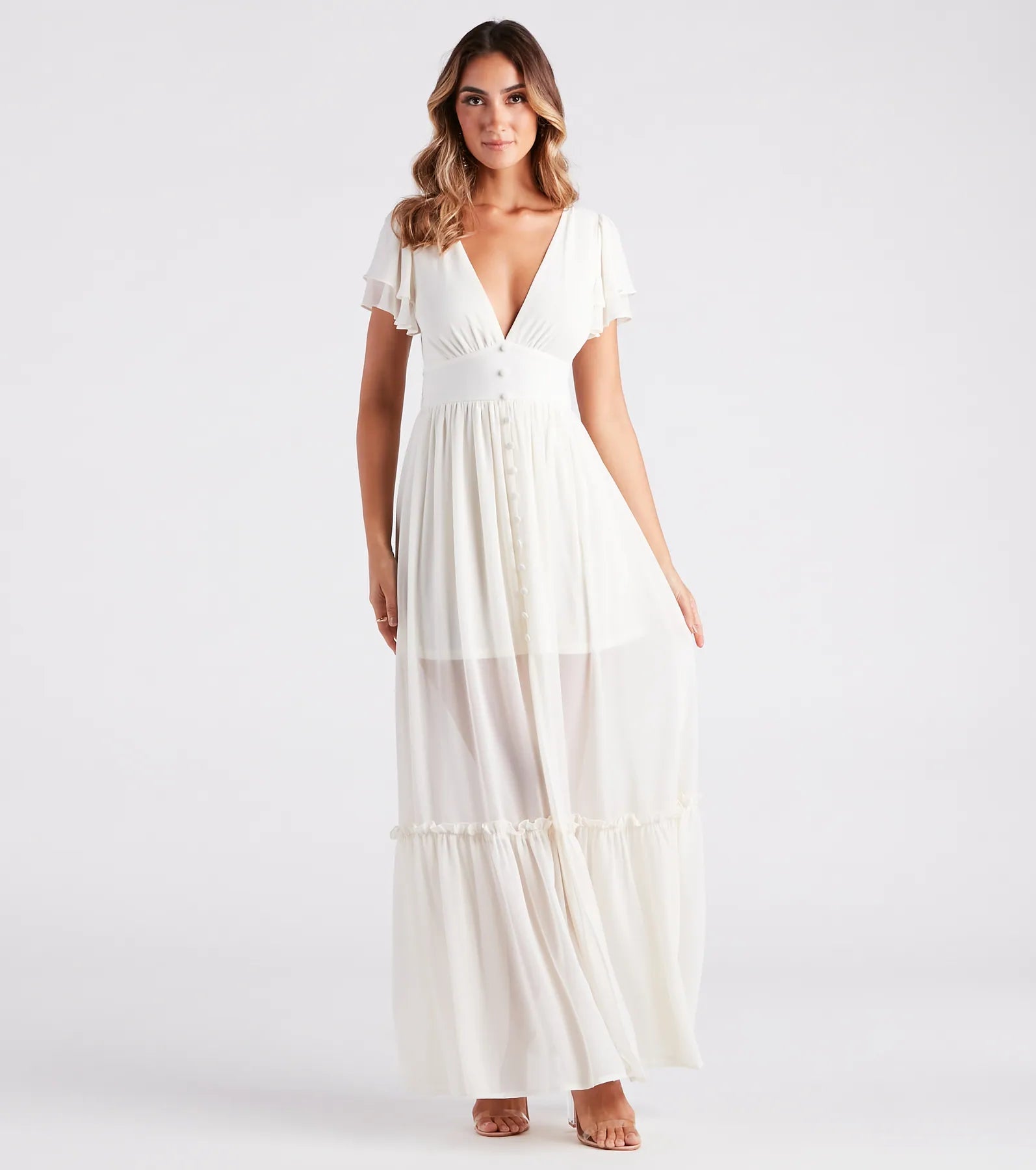 Summer Daydream Ruffled Chiffon Maxi Dress