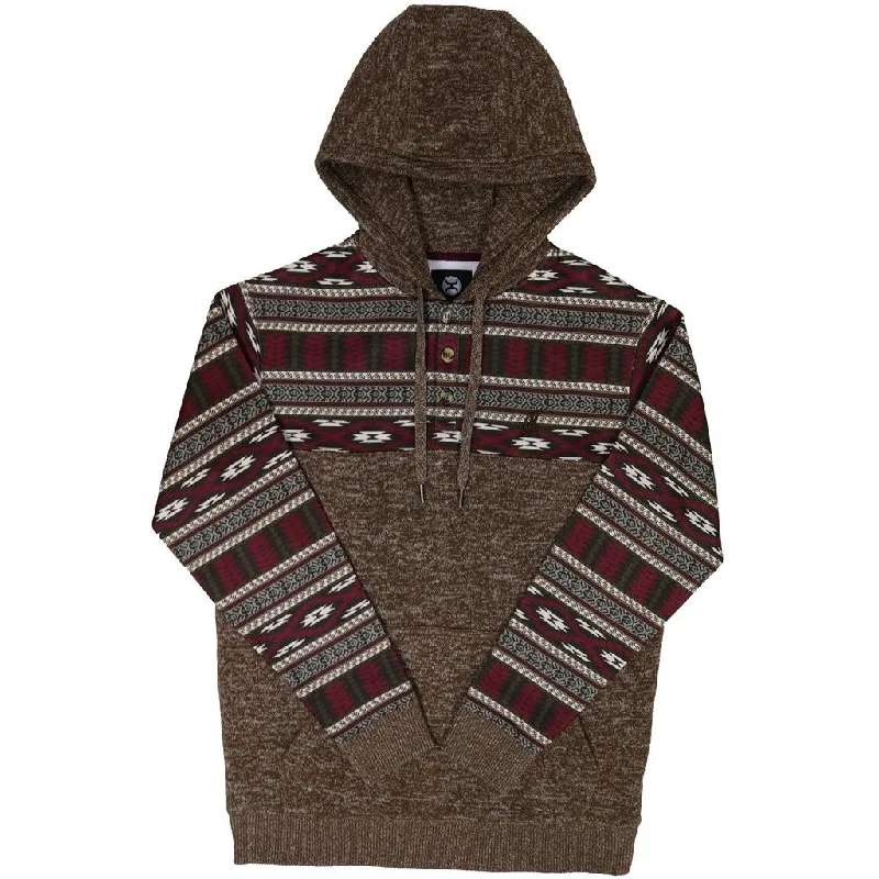 Hooey Men's Nomad Jimmy Brown With Aztec Hooded Sweatshirt HH1182BR