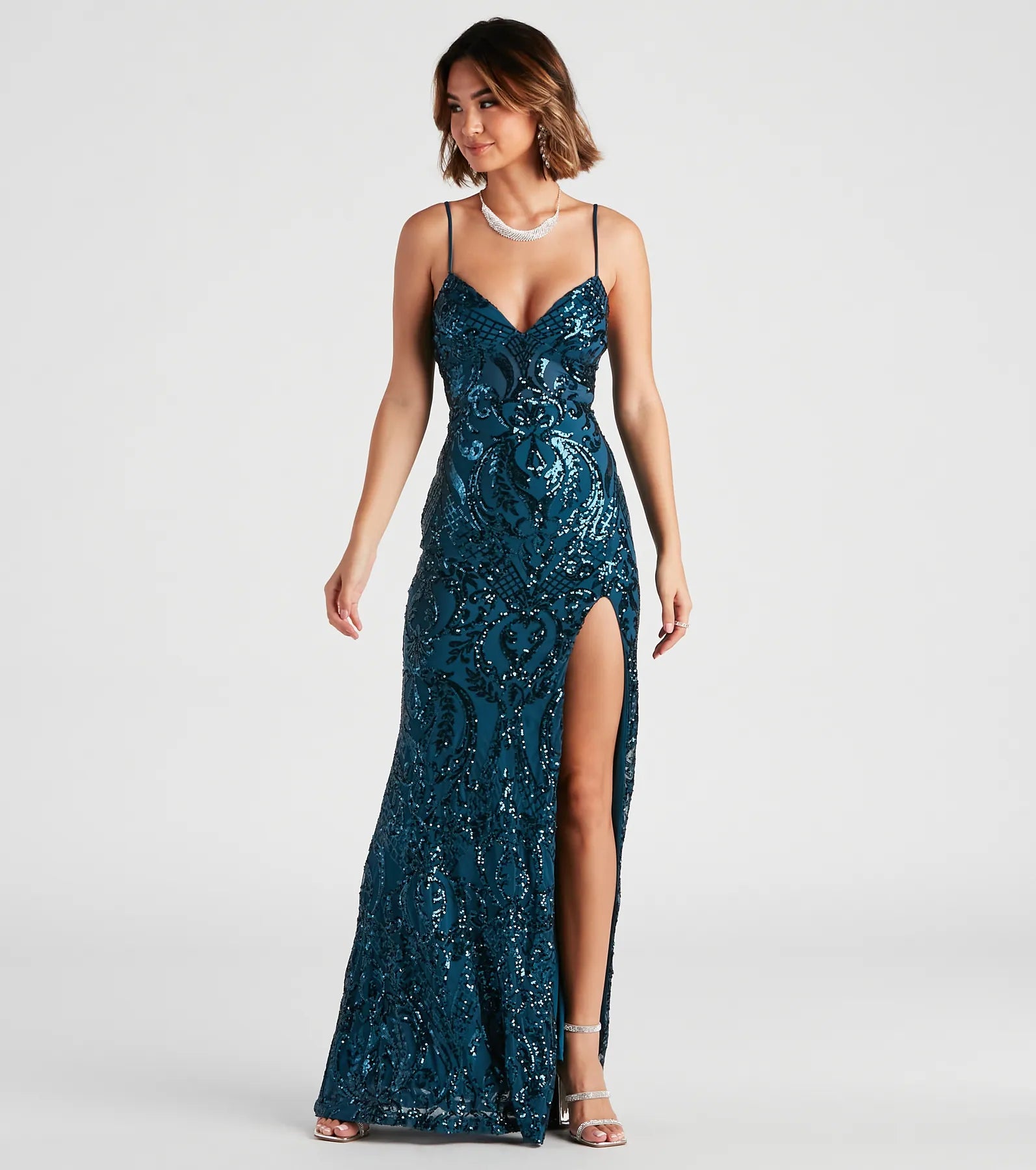 Karter Formal Sequin V-Neck Dress