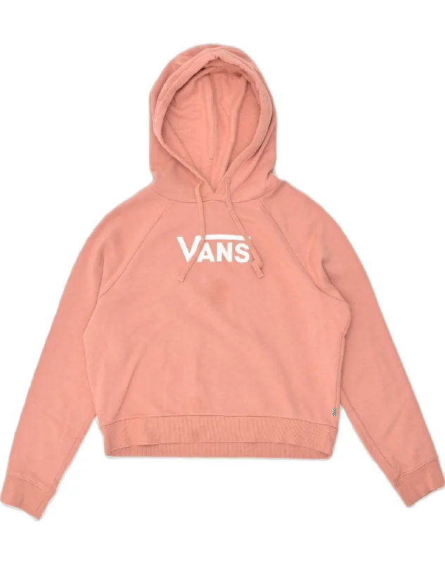 VANS Womens Loose Fit Graphic Hoodie Jumper UK 14 Medium Pink Cotton