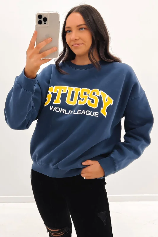 World League Oversized Crew Pigment Navy