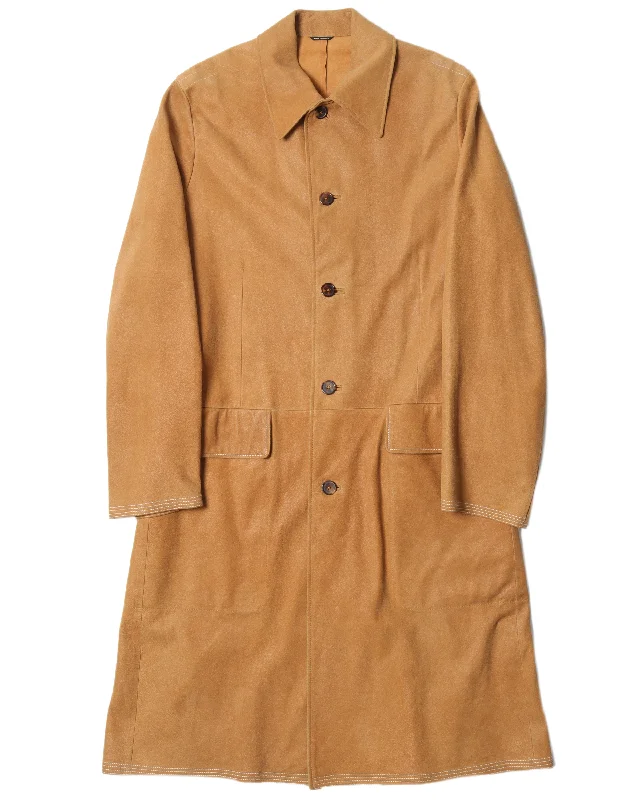 Suede Leather Coat