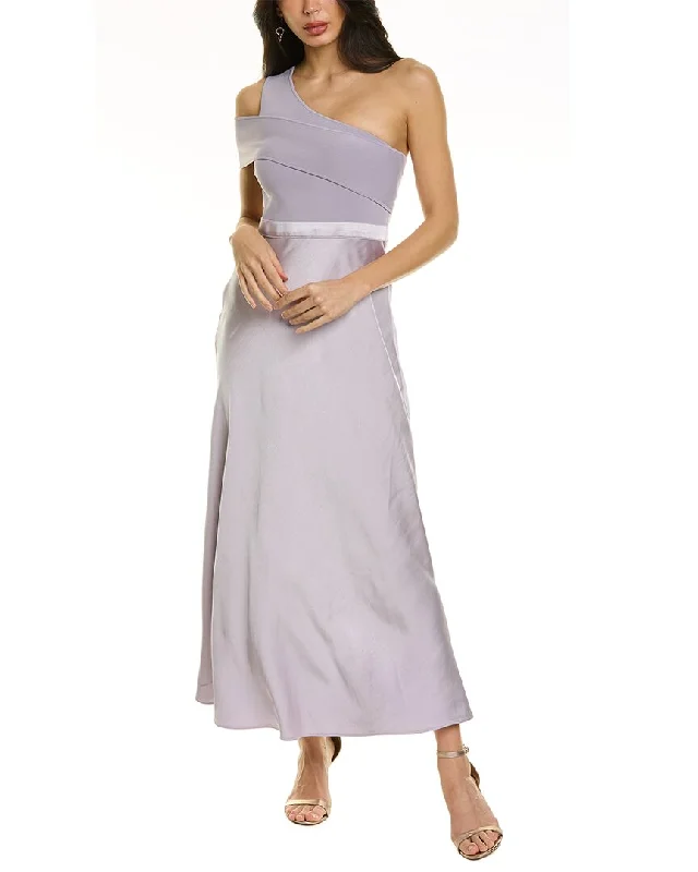 Ted Baker Asymmetrical Knit Bodice Midi Dress