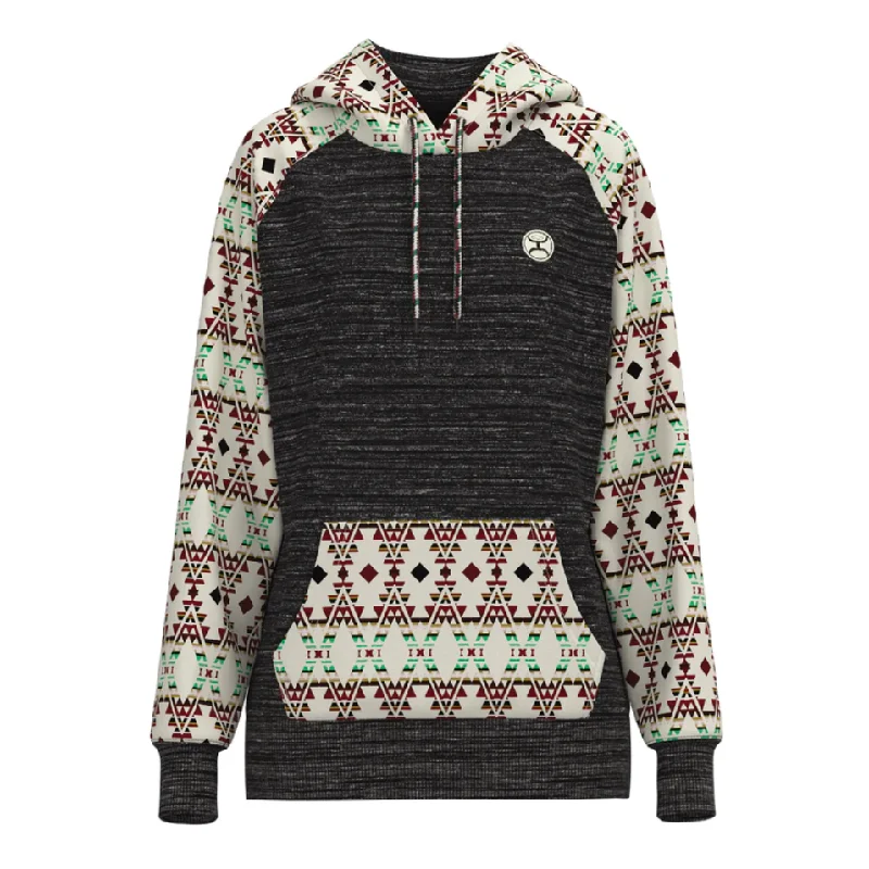 Hooey Ladies Summit Aztec Charcoal Hoodie HH1198CHAZ