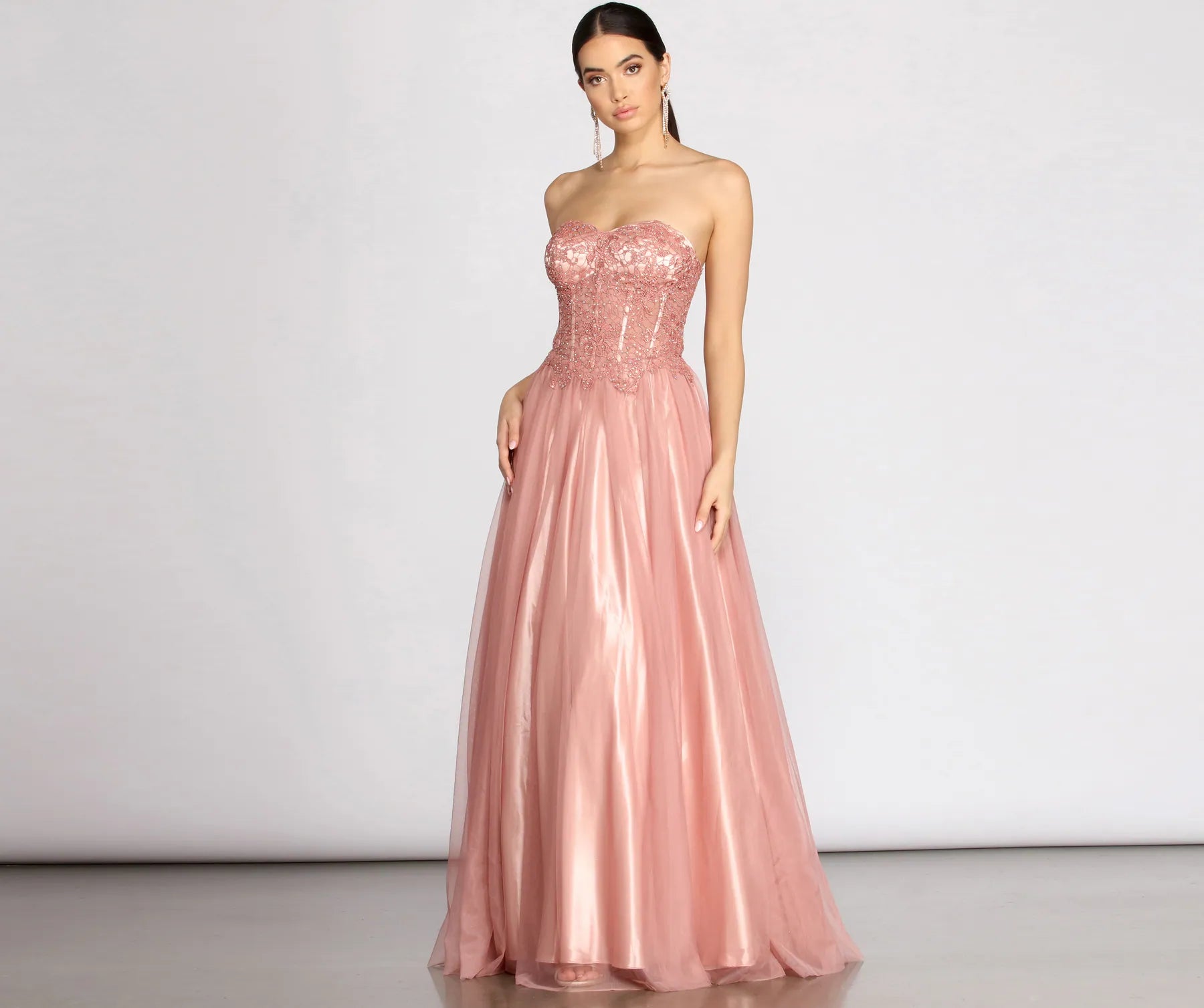 Jaime Floral Mesh Ball Gown