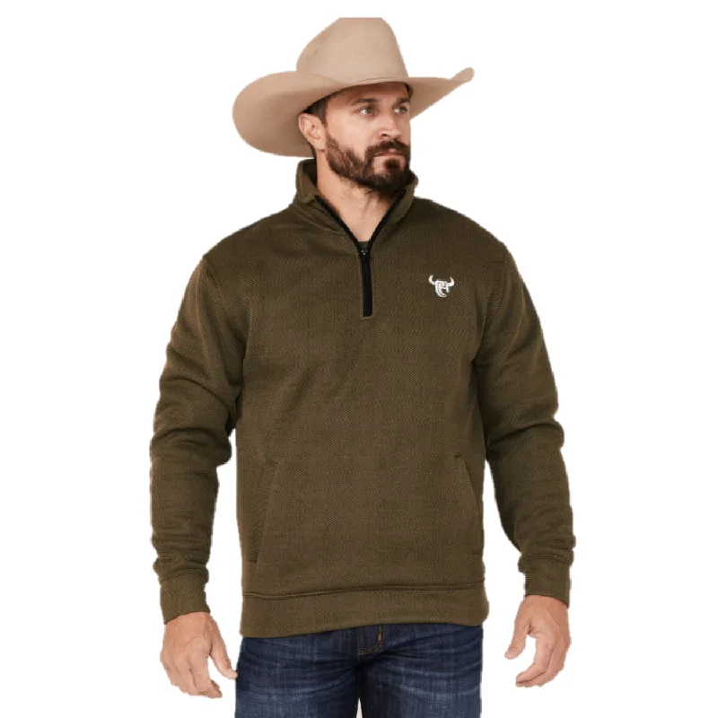 Cowboy Hardware® Men's Cadet Fleece Brown Heather Pullover 173161-664