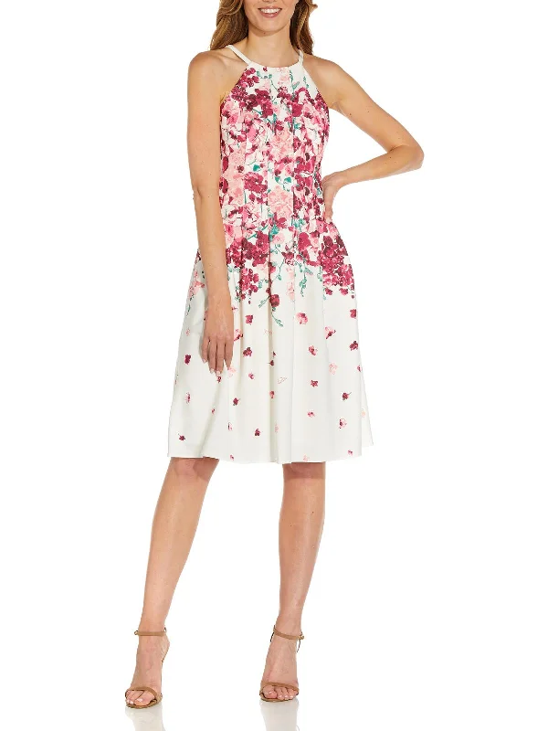 Womens Pintuck Maxi Cocktail and Party Dress