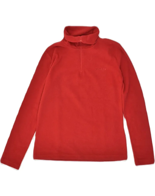 INVICTA Womens Zip Neck Fleece Jumper UK 8 Small Red Polyester