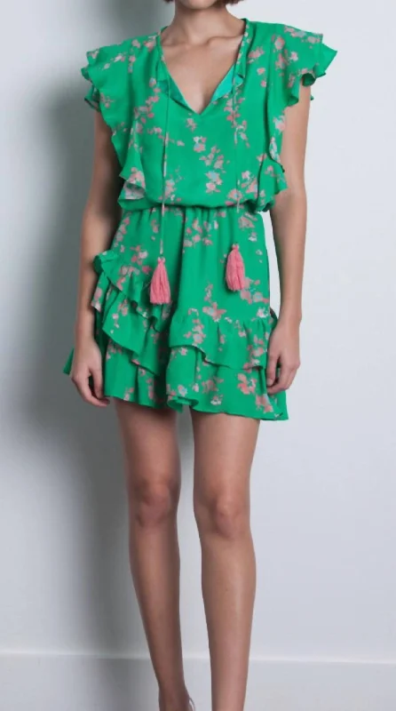 Rafa Print Mini Dress in Verde Water Floral