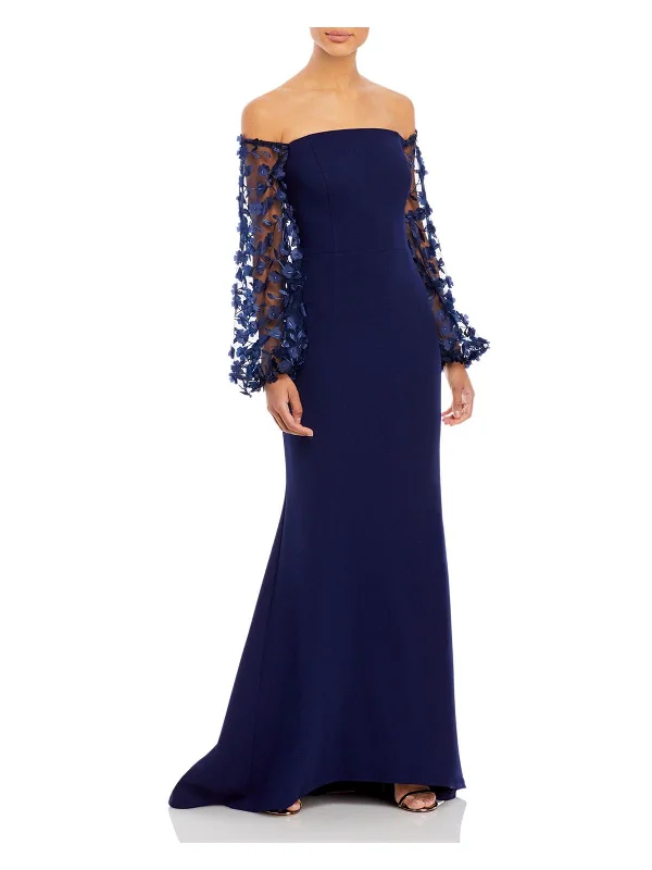 Womens Off the Shoulder Maxi Evening Dress