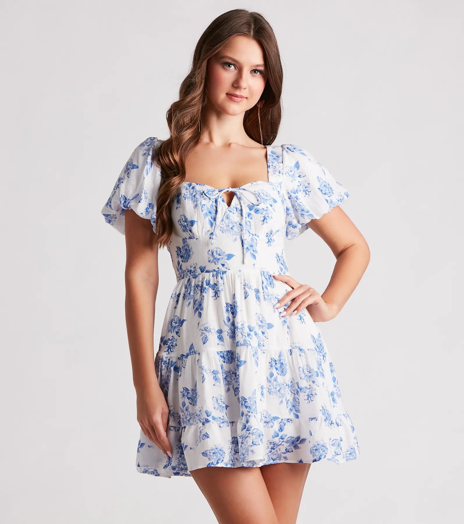 Vineyard Gal Floral Linen Skater Dress