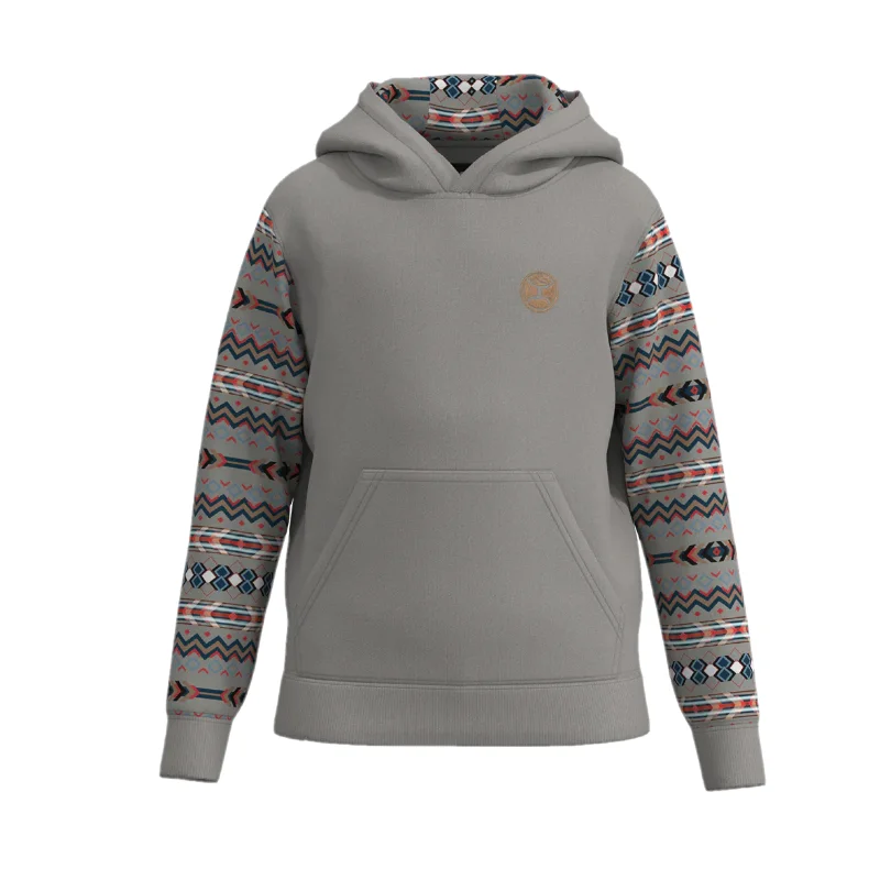 Hooey Youth Boy's "Roughy Summit" Grey Hoodie RH193GYAZ-Y