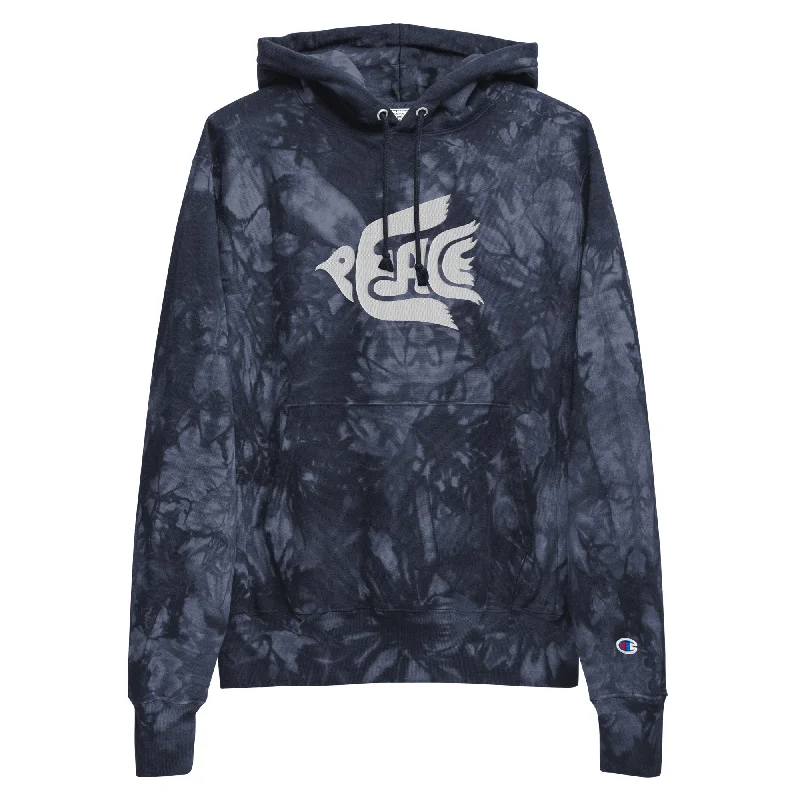 Peace Dove Champion Embroidered  tie-dye hoodie