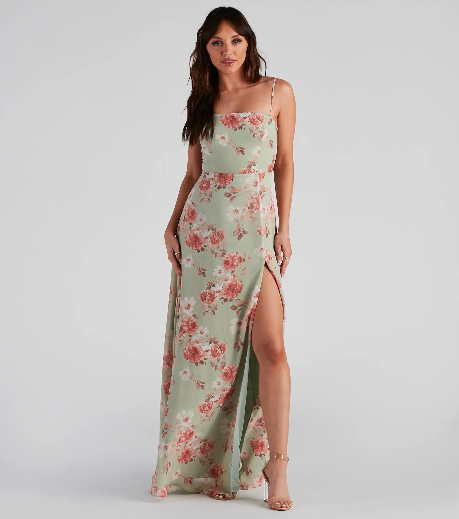 Bretly Formal Floral Chiffon Dress