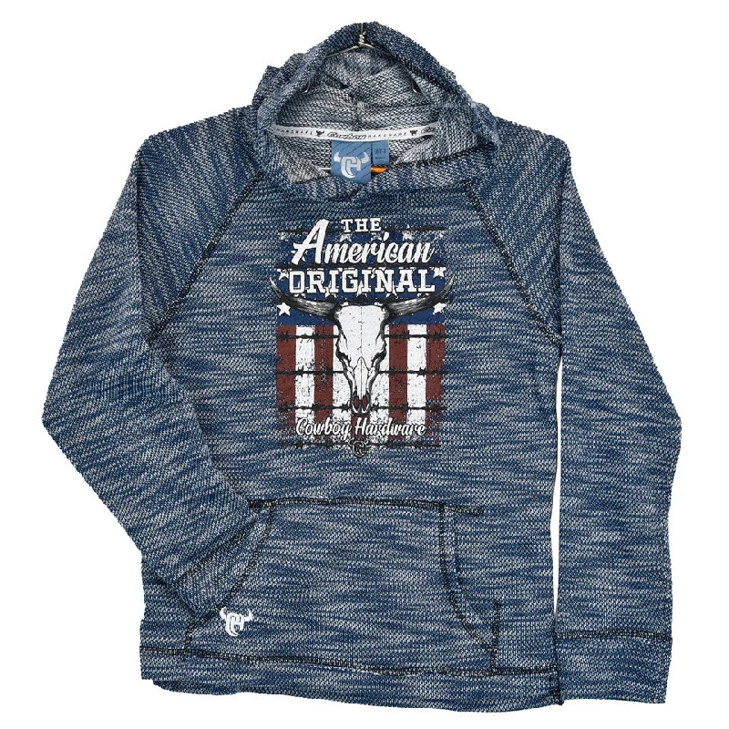 Cowboy Hardware Boys American Slub Navy Pullover Hoodie 371178-480