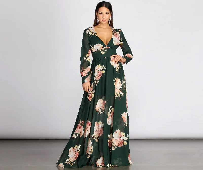 Irina Floral Chiffon A-Line Dress