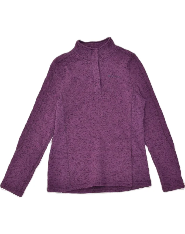 MOUNTAIN WAREHOUSE Womens Button Neck Sweatshirt Jumper UK 10 Small Purple