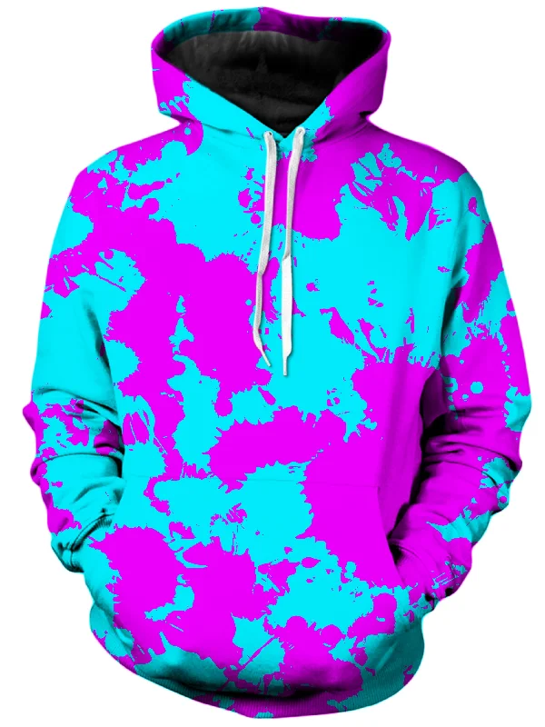 Blue and Purple Paint Splatter Unisex Hoodie