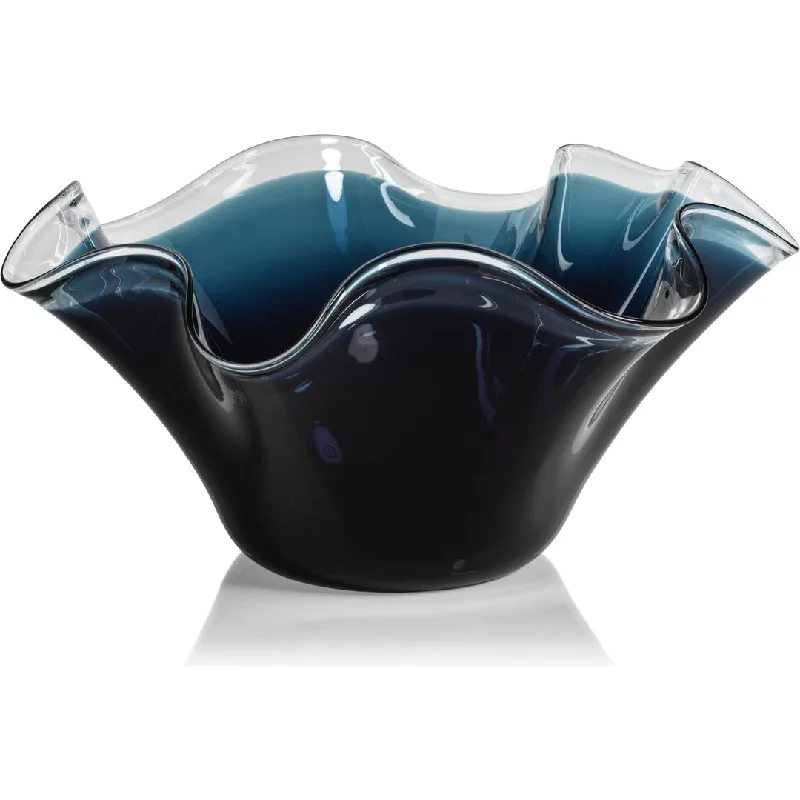 Vellerti 9.25 Tall Wave Glass Bowl