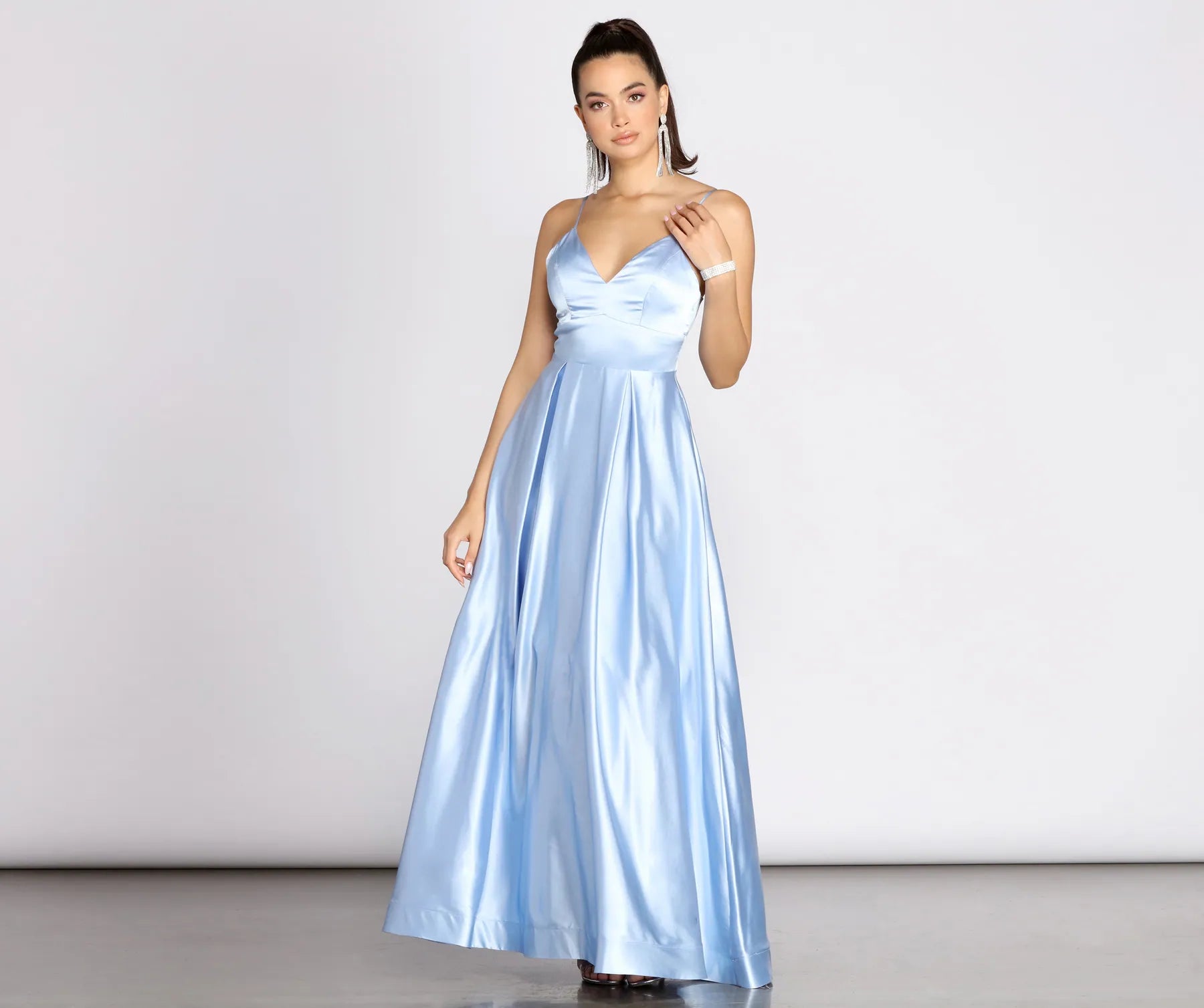 Idina Satin Lace Up Ball Gown