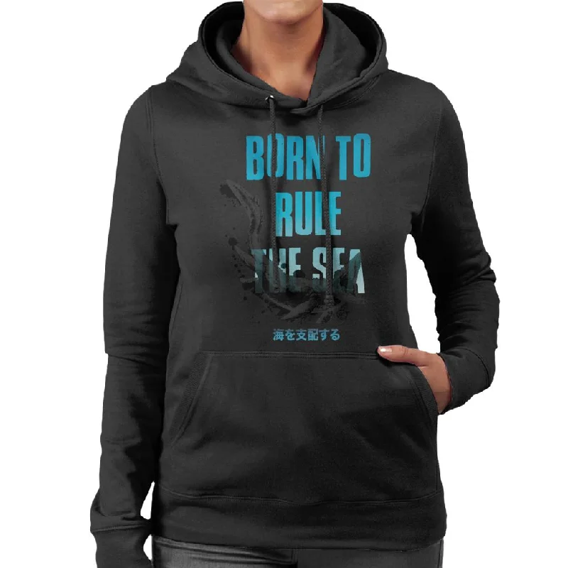 Jurassic Park Mosasaurus Born To Rule The Sea Women's Hooded Sweatshirt